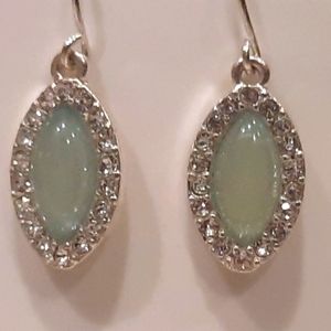 Aqua colored earrings with crystals